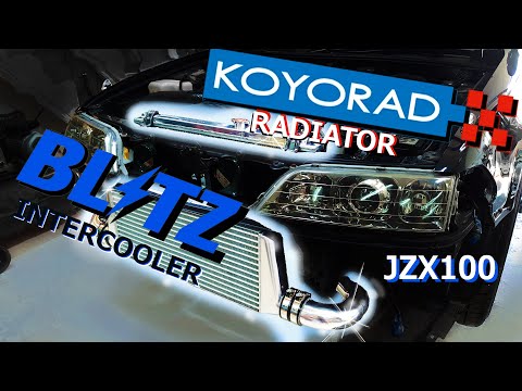 JZX100 BLITZ intercooler and KOYORAD radiator - Detailed installation