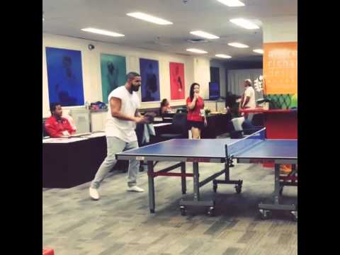 Drake Whooping Somebody In A Game Of Ping Pong (Table Tennis)