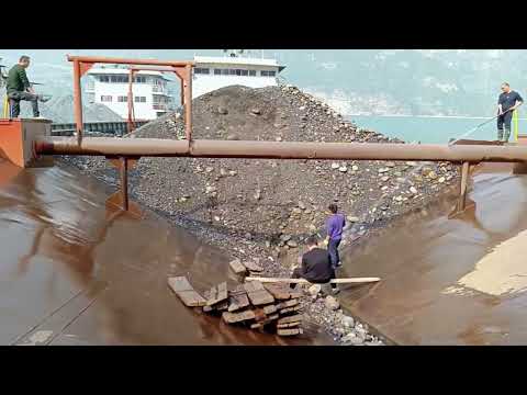 Barge unloading 4200 tons of cobblestone - Smooth Flow 1 hour relaxing video