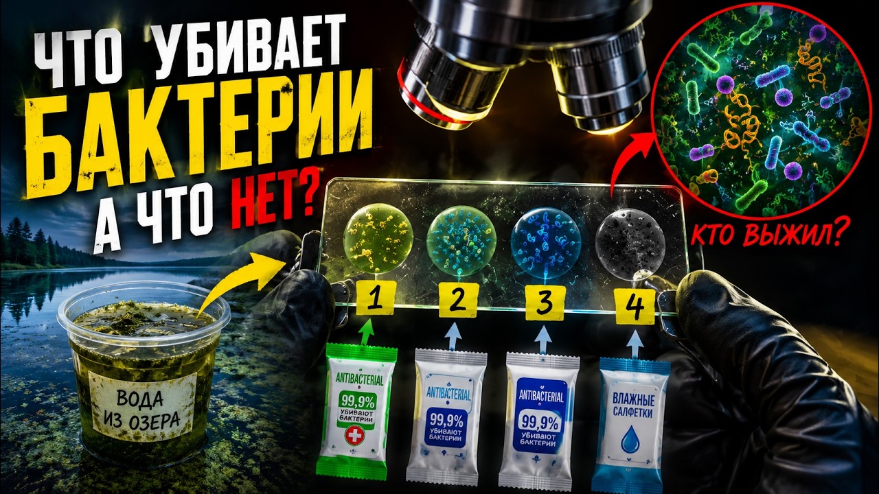 ЧТО БУДЕТ ЕСЛИ К АРМИИ БАКТЕРИЙ -  КАПНУТЬ СОК ИЗ АНТИБАКТЕРИАЛЬНОЙ САЛФЕТКИ?