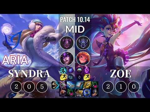 CGA Aria Syndra vs Zoe Mid - KR Patch 10.14
