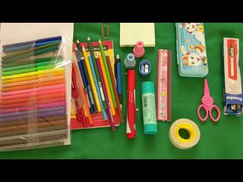 Telugu: learn about stationery for kids in telugu - పాఠశాల సరఫరా - స్టేషనరీ 