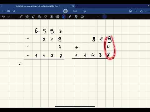 Schriftliches subtrahieren von 3 Zahlen erklärt | MatheMacher