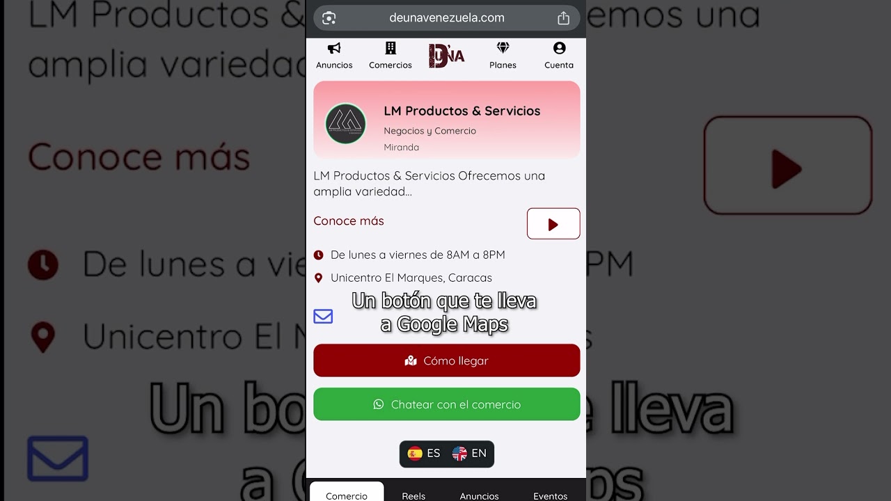 Cómo ver Anuncios y Perfil del Comercio