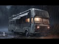 Sleeping In A Retro RV Caught In A Rain Thunderstorm Black Screen 12 Hours Sleep In Series