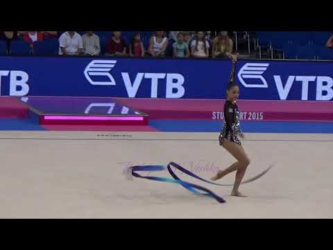 Karla DIAZ ARNAL (MEX) ribbon - 2015 Stuttgart worlds Qualifs