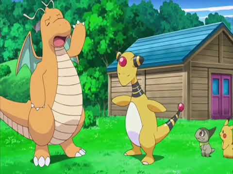 Iris' Dragonite teaches Ampharos Thunder Punch  Best Wishes #pokemon