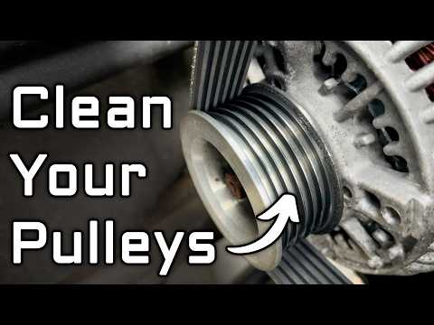 Part of a video titled How to Clean Your Pulleys and Belt (NO MORE SQUEAL) - YouTube
