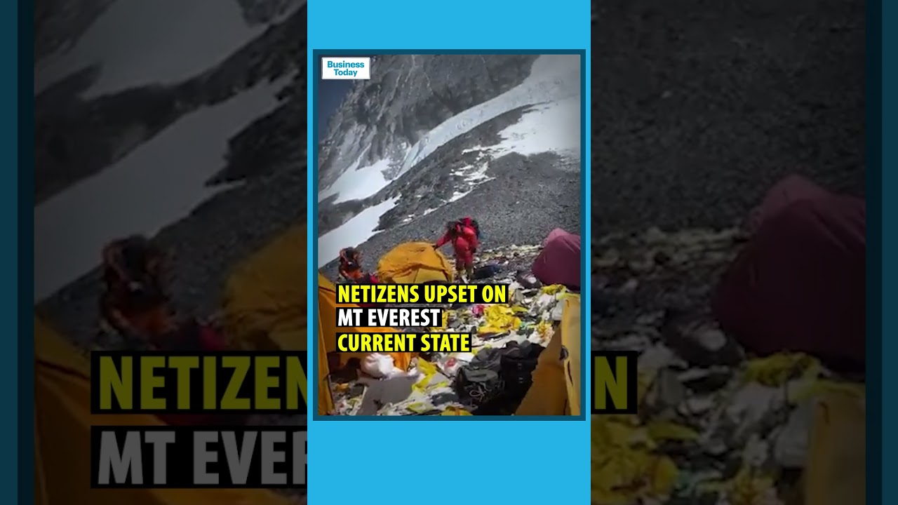 #ViralVideo | Horrific Video Of  Large Amounts Of Garbage & Plastic Waste Dumped On Mount Everest