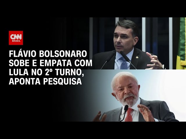 Genial/Quaest: Flávio Bolsonaro sobe e empata com Lula no 2º turno | BASTIDORES CNN