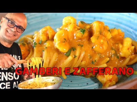 SPAGHETTI CREMOSI GAMBERI e ZAFFERANO ricetta pasta gamberetti e zafferano cremosi
