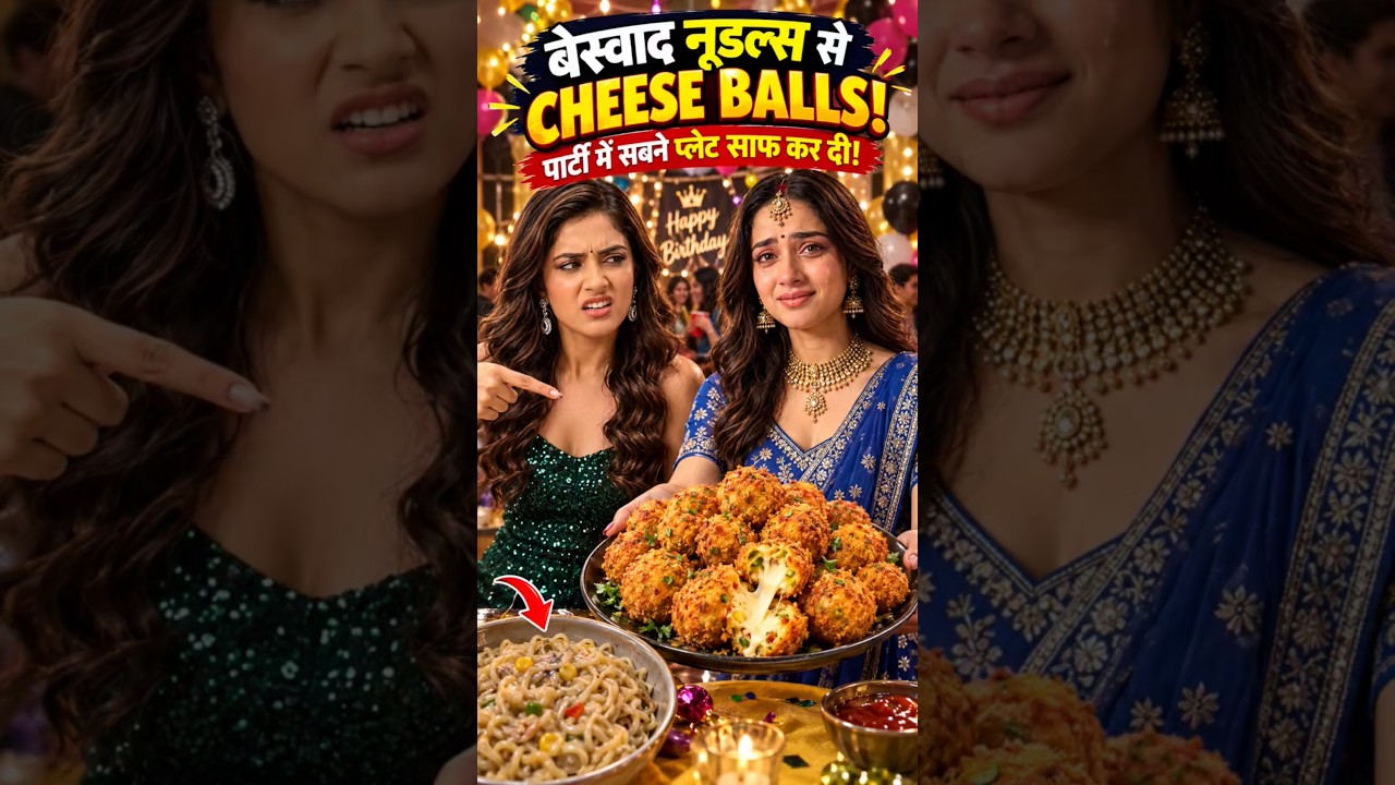 ननद ने चिपचिपे नूडल्स फेंकने को कहा 😱 बहू ने बना दिए Crispy Cheese Balls 🧀🔥Transformation  #shorts
