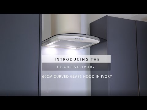 60cm Curved Glass Cooker Hood Ivory