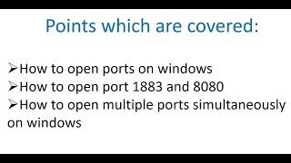 How to open port in windows