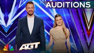 James & Marina Make Mel B Question EVERYTHING! | Auditions | AGT 2026 thumbnail