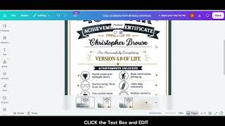 Editable 40th Birthday Certificate - How-To Edit Tutorial