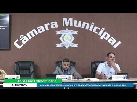 4ª Sessão Extraordinária de 2025 - Câmara Municipal de Nova Brasilândia D'Oeste