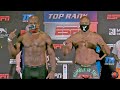 BOMBS AWAY! CARLOS TAKAM VS. JERRY FORREST - FULL WEIGH IN AND FACE OFF VIDEO