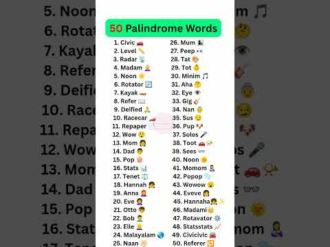 50 Palindrome Words in English #english #grammar #education