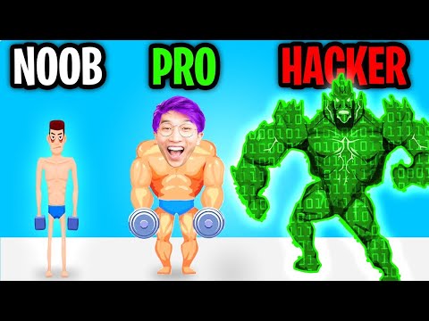 Can We Go NOOB vs PRO vs HACKER In TOUGH MAN APP!? (ALL LEVELS!)