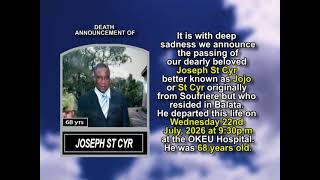 Joseph St Cyr ~ Short Obituary