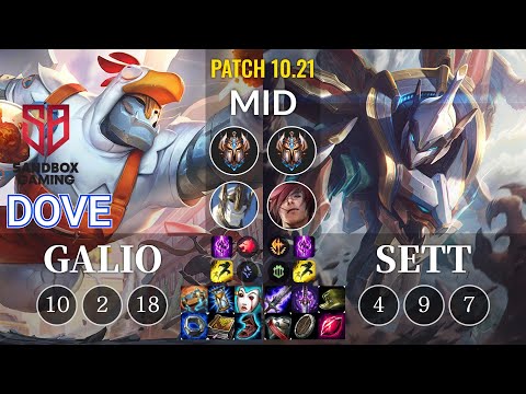 SB Dove Galio vs Sett Mid - KR Patch 10.21