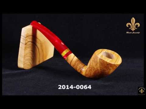 2014-0064 "Cutty half bent" olivewood pipe Mastro Grandolfo