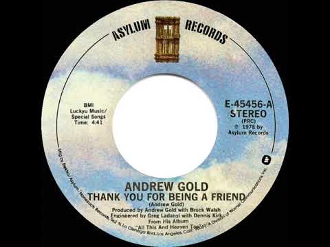 1978 HITS ARCHIVE: Thank You For Being A Friend - Andrew Gold (stereo 45)