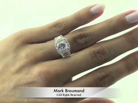 3.57ct Round Brilliant Cut Diamond Engagement Anniversary Ring - Mark Broumand