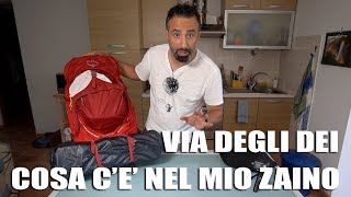 VIA DEGLI DEI in Tenda cosa c'è nel Il MIO ZAINO