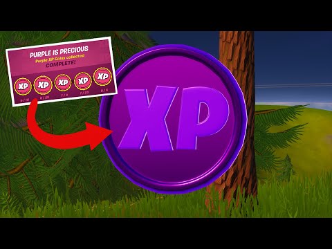 *ALL* 20 PURPLE XP COIN LOCATIONS (Week 1-8)! Purple is Precious Punch Card [Fortnite Season 3]