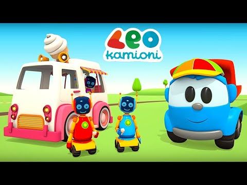 Leo kamioni dhe furgoni i akullores. Film vizatimor per femije ne shqip. Kamion për fëmijë.