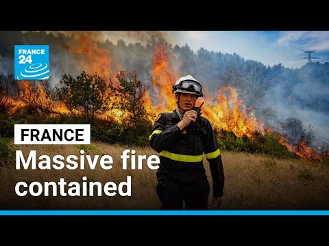 France's largest fire in over a decade contained, but not yet extinguished
