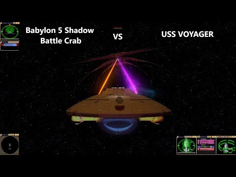 Babylon 5 Shadow Battle Crab VS USS Voyager | Star Trek Ship Battle | Bridge Commander |