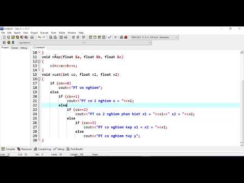 Giải phương trình bậc 2 bằng chương trình con
