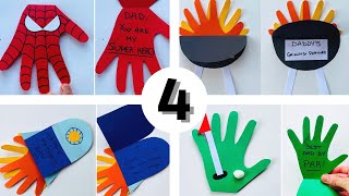 4 Easy Father's Day Crafts for Kids | 4 Hand Print Cards for Kids to Make for Father's Day
