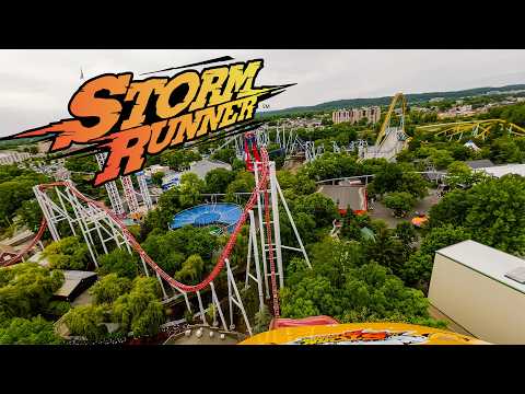 Front row point of view footage of Storm Runner