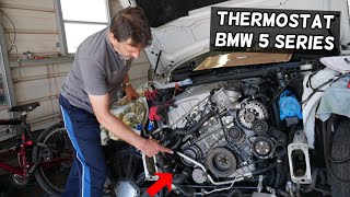 WHERE IS THE THERMOSTAT LOCATED ON BMW E60 E61 523i 525i 528i 530i 535i