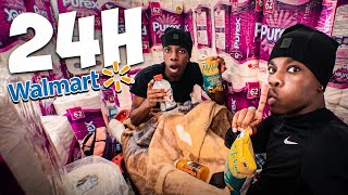 24 HOUR TOILET PAPER FORT IN WALMART (Caught)