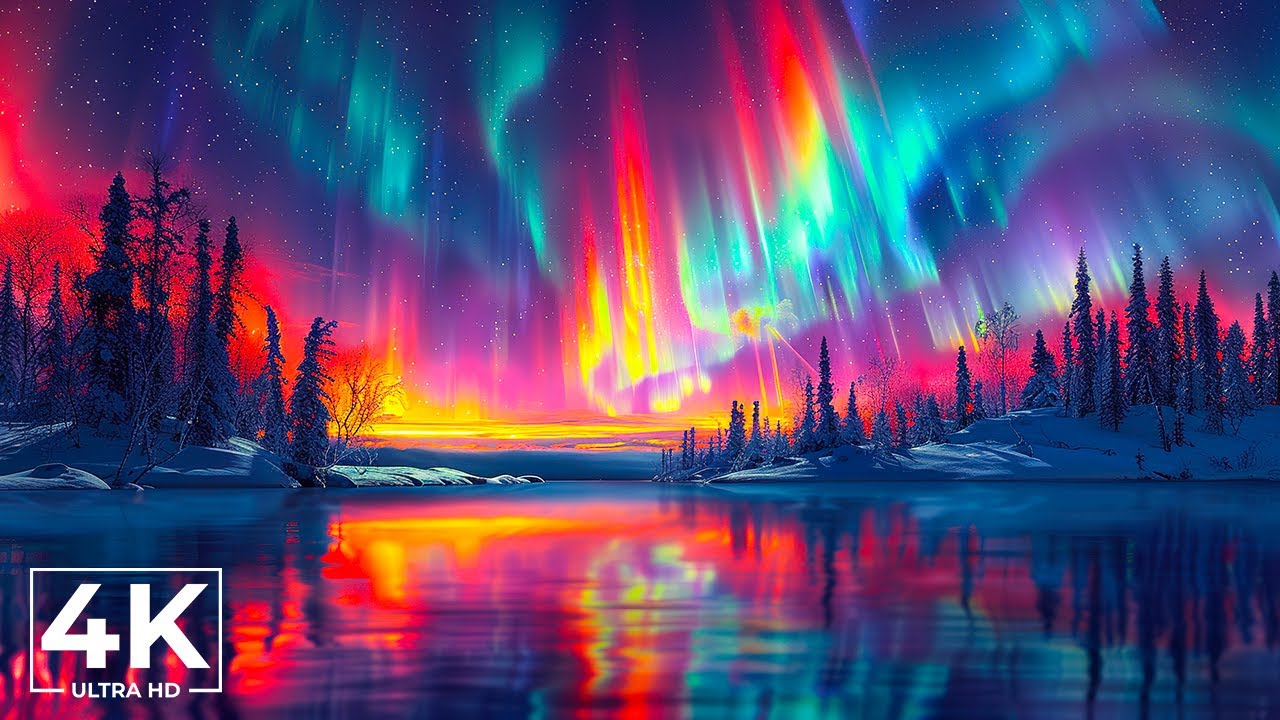 Discover The Aurora Borealis & The Northern Lights in 4K Video Ultra HD with Relaxing Music