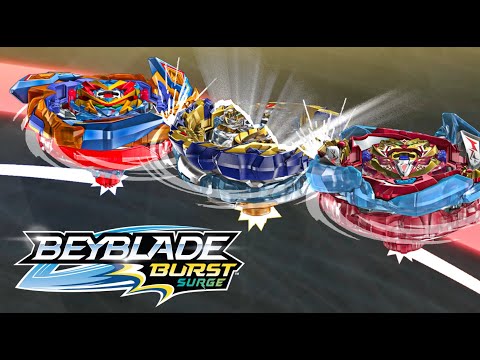 beyblade burst surge : mirage fafnir broken! free vs valt vs aiga