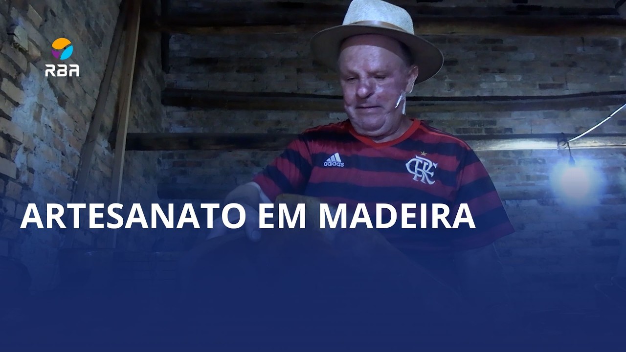 Artesanato em madeira. Conheça o trabalho desenvolvido pelo seu Sebastião Selhorst, de Aurora