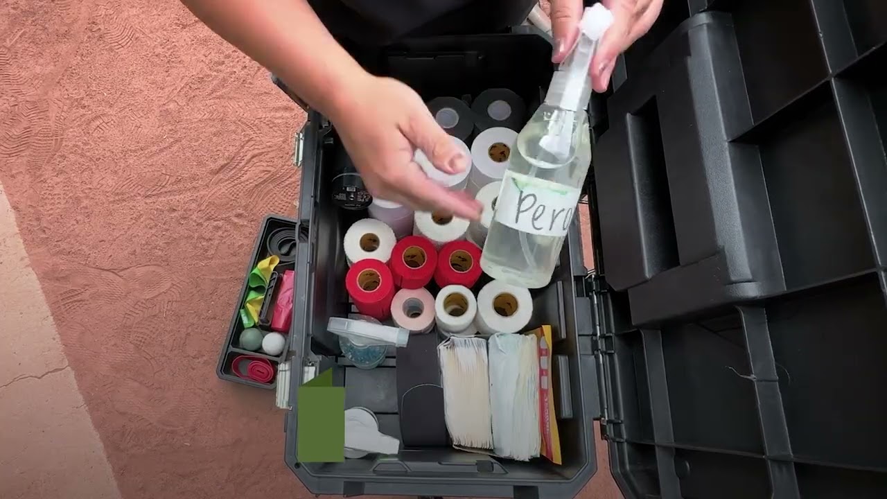 Items in an athletic trainer’s medical kit 