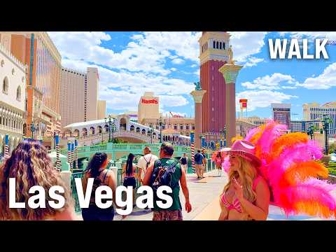 LAS VEGAS Walking Tour by Day 2025 🌞 The Strip & Downtown Las Vegas with Captions [4K|60fps]