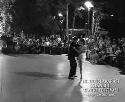  Alejandra Hobert  and  Adrian Veredice  are  dancing  to  the  milonga  "  Morena  "