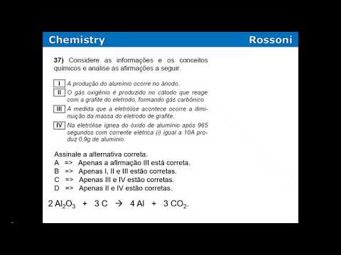 Acafe 2016 1 Medicina - Q37 Eletrólise Ígnea da alumina