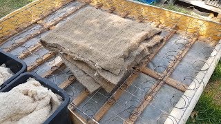 How to dispose of an old mattress & upcycle the bedsprings/timber and also feed the worm farm!