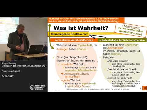 Sozialwissenschaftliche Forschungslogik - Teil 3 von 6 - Prof. Dr. Werner J. Patzelt