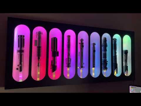 Wall light lightsaber hilt display