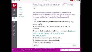 Biol 1110 Introduction to Course on UNM Canvas